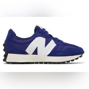 New Balance 327 Men's Retro Runner Sneaker,Deep Blue White N,Blue laces Included